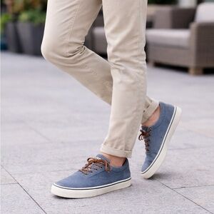 273. NWT - Sperry Striper II CVO Distressed Sneakers | Blue | Men’s Size 10M